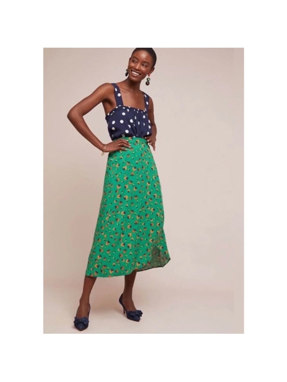 Green Strawberry Midi Skirt - 52 Conversations Anthropologie